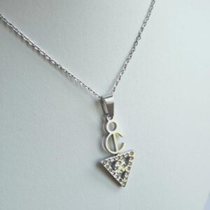 Amazigh Berber Tizerzit Fibula Inspired Zircon Stone Necklace
