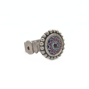 Antique Amazigh Berber Chevron Bead Silver Ring Size 7
