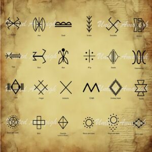 Berber Amazigh Kabyle Tattoo Symbols Digital Download Designs