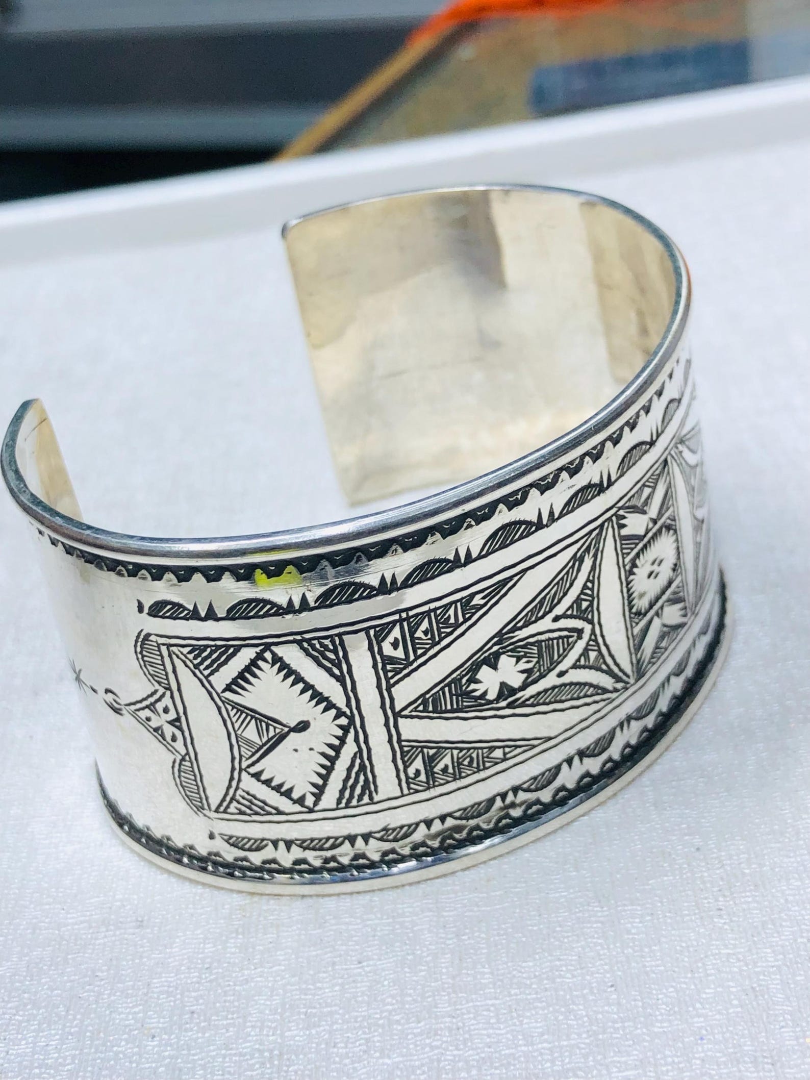 Amazigh Tuareg Berber Gravé Maroc Bracelet Silver Engraved Jewelry