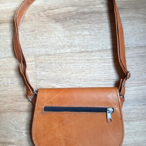 Amazigh Tunisia Leather Handbag with Traditional Motifs Shoulder Bag
