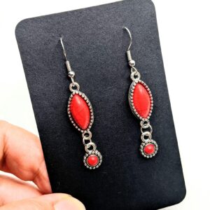 Amazigh Berber Earrings with Silver Coral Inspired Design