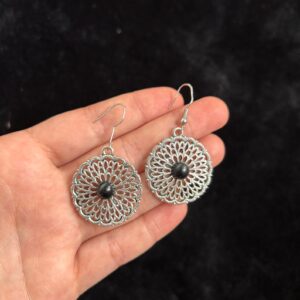 Vintage Berber Amazigh Silver Plated Earrings with Bohemian Design