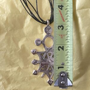Amazigh Tuareg Silver Compass Cross Amulet rope Necklace