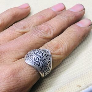 Amazigh Berber Tuareg Silver Tribal Engraved Adjustable Ring