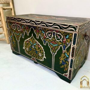 Amazigh Berber Tazwakt Painted Wooden Chest Wall Art