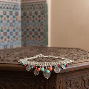 Amazigh Berber Beaded Red Blue Statement Necklace Wedding Jewelry