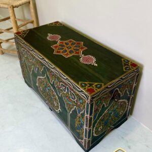 Amazigh Berber Tazwakt Painted Wooden Chest Wall Art