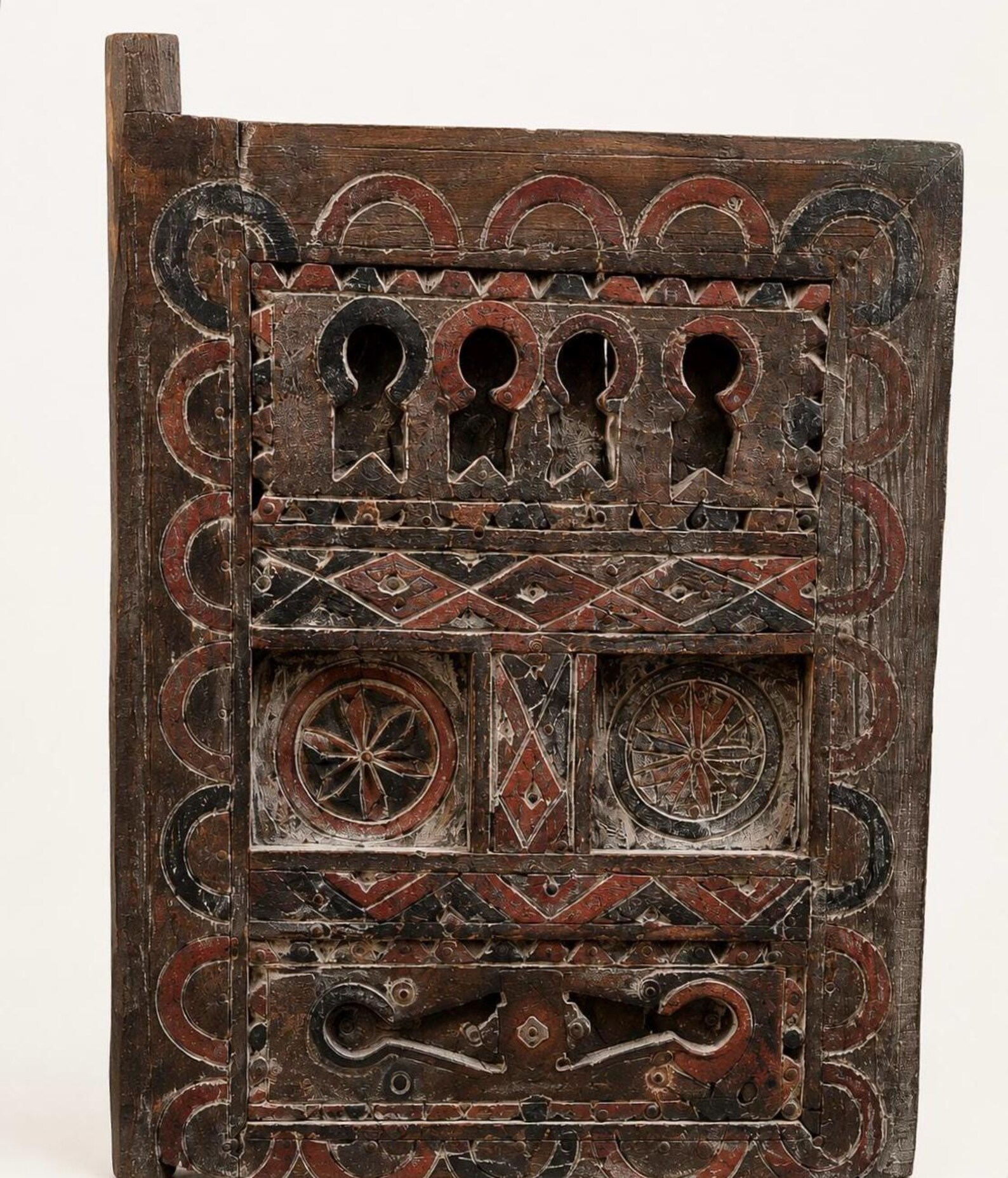 Amazigh Berber Hand Carved Wooden Door Wall Art Panel