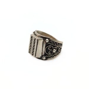 Amazigh Berber Square Silver Ring Vintage Tribal Jewelry Size