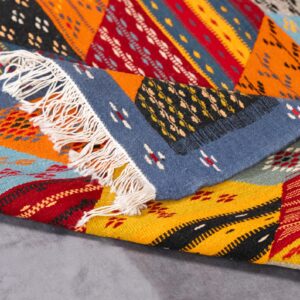 Amazigh Taznakht Colorful Berber Geometric Tribal Area Rug