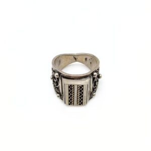 Amazigh Berber Square Silver Ring Vintage Tribal Jewelry Size