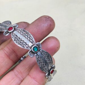 Berber Amazigh Gravé 925 Silver Handmade Cuff Bracelet