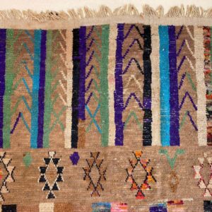 Hand-Knotted Azilal Berber Wool Rug with Tribal Symbol Sampler