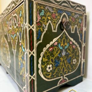 Amazigh Berber Tazwakt Painted Wooden Chest Wall Art