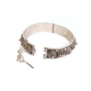 Antique Amazigh Berber Tafraoute Cuff Bracelet Silver Tribal Jewelry