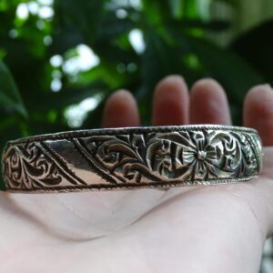 Berber Amazigh High-Grade Fine Silver Hand Etched Filagree Bracelet