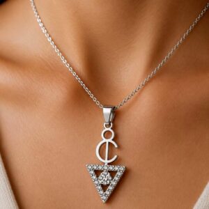 Amazigh Berber Tizerzit Fibula Inspired Zircon Stone Necklace