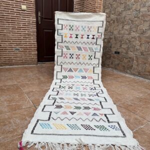 Amazigh Berber Handwoven Runner Rug with Colorful Patterns
