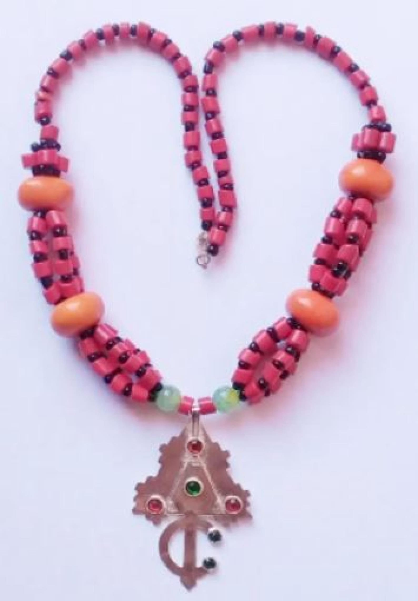 Amazigh Berber Beaded bead Kbayle Pendant Traditional Necklace