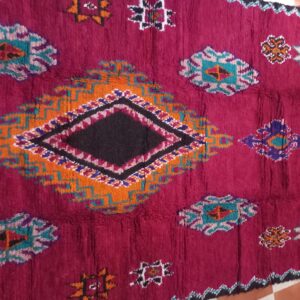 Amazigh Berber Vintage Red Wool Rug Handmade Tribal Carpet