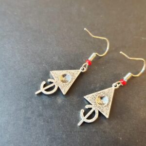 Amazigh Berber Forme Fibule Drop Earrings in Silver Style