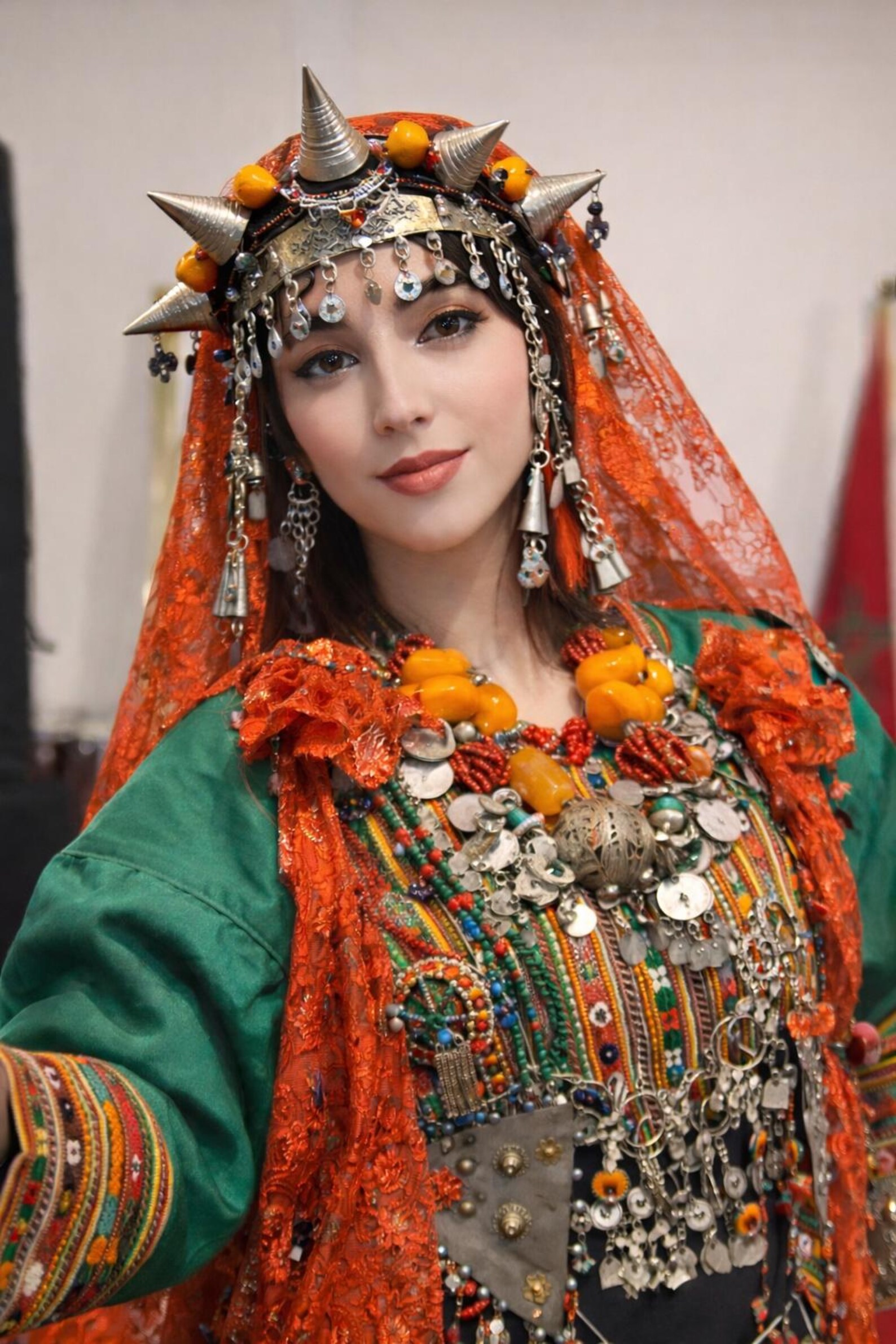 Amazigh Berber Asni Traditional Headband with Handmade Jewelry Design