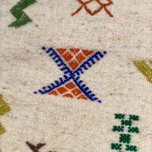 Amazigh Berber Tifinagh Symbols Wool Kilim Runner Rug