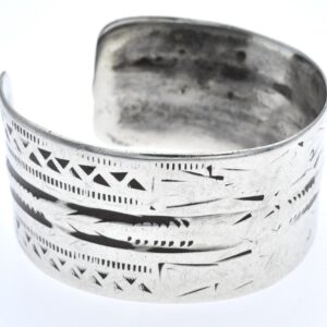Antique Berber Amazigh Heavy Silver Tunisia Cuff Bracelet