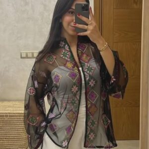 Amazigh Berber Embroidered Kimono-style Sheer Festival Cover Tunic