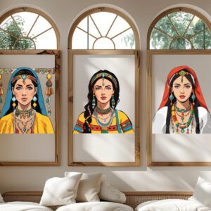 Berber Amazigh Kabyle Portrait PNG Digital Download Illustration
