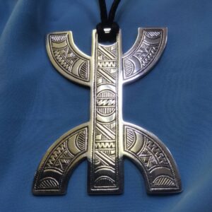 Amazigh Berber Tifinagh Tuareg Silver Necklace with Kabyle Design