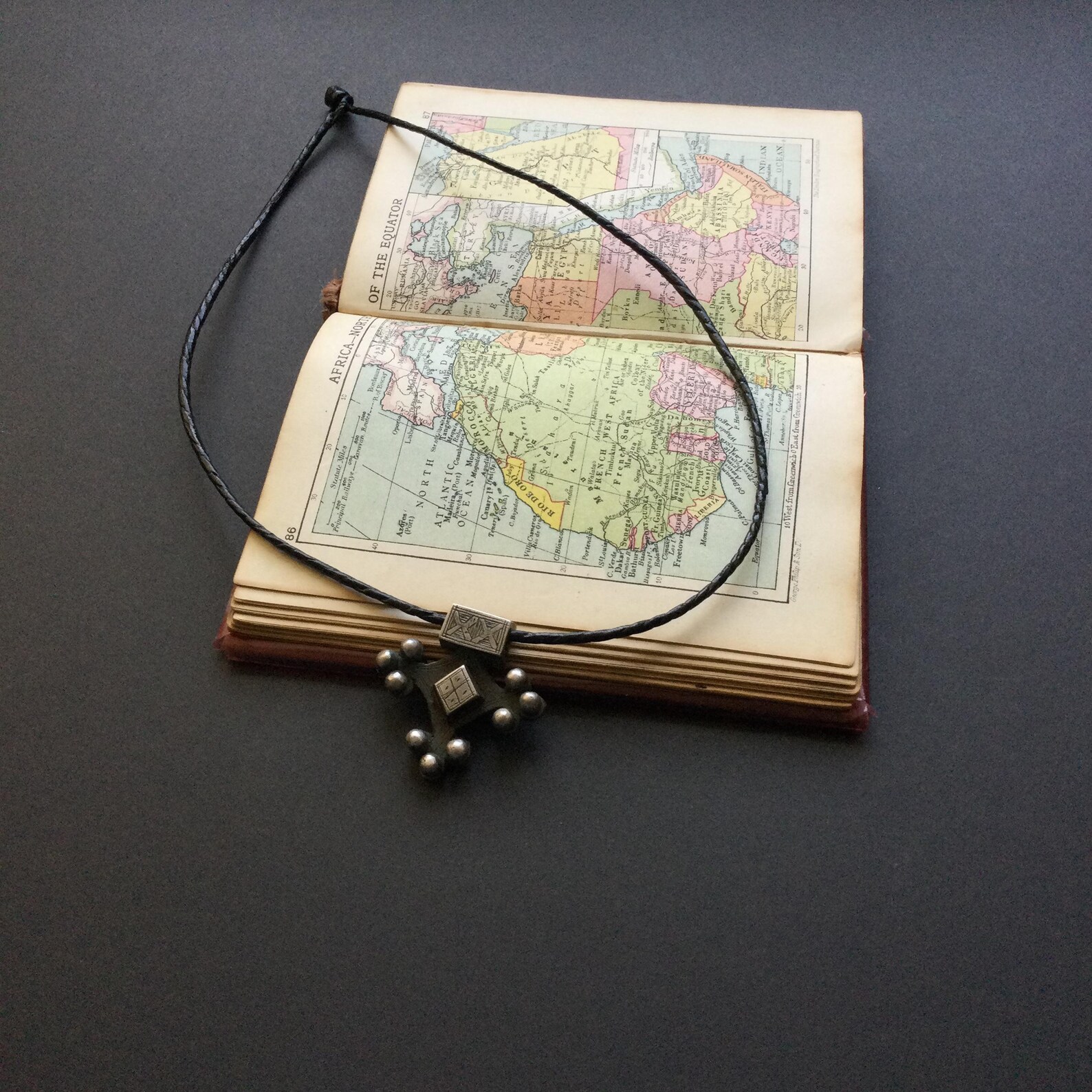 Amazigh SAHARIAN Ebony Cross Necklace with Berber Tuareg Design