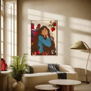 Amazigh Woman Boho Vintage Wall Art Poster Colorful