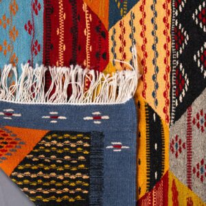 Amazigh Taznakht Colorful Berber Geometric Tribal Area Rug