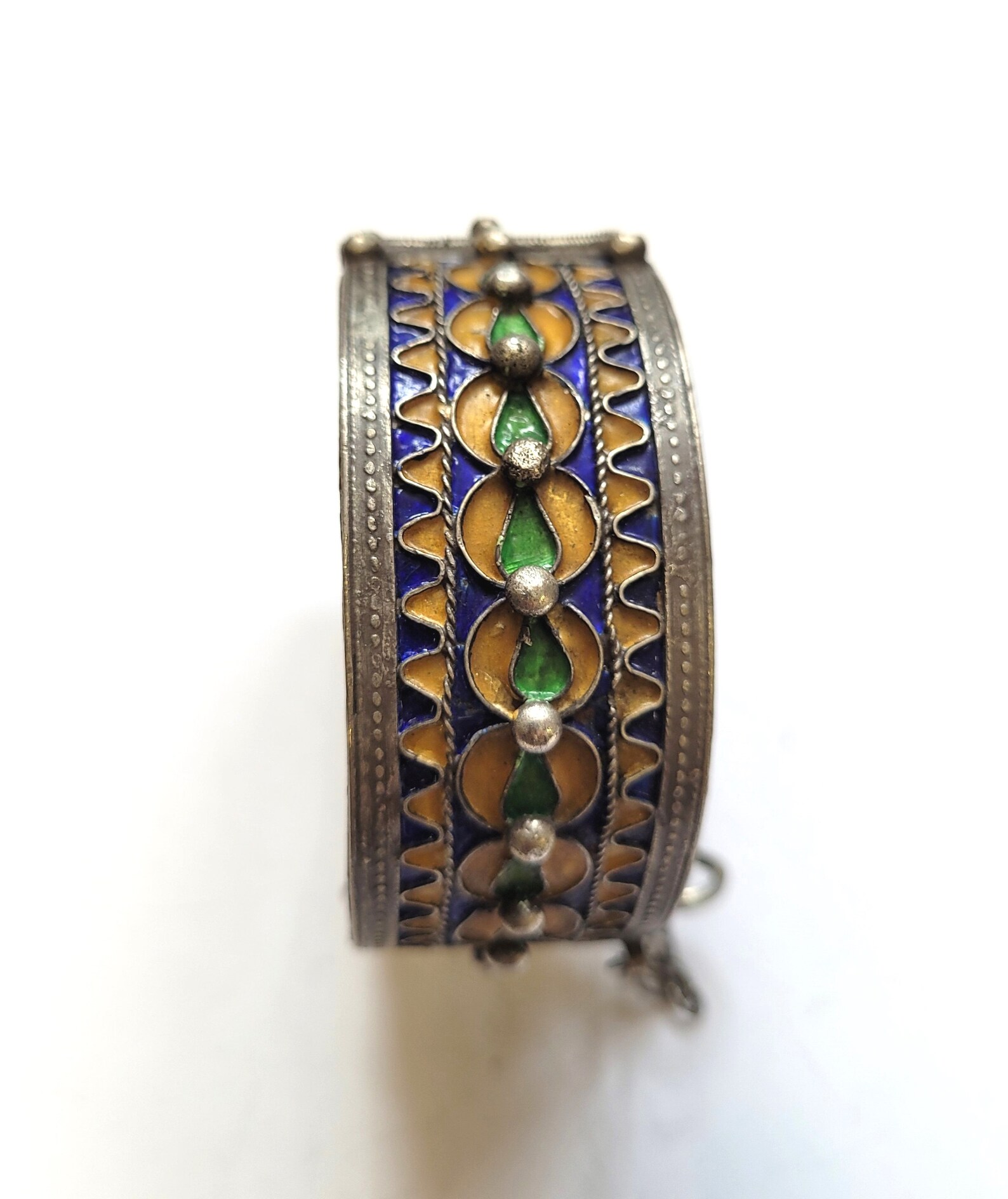Amazigh Berber Tifinagh Manchette Charnière Émail Vintage Bracelet