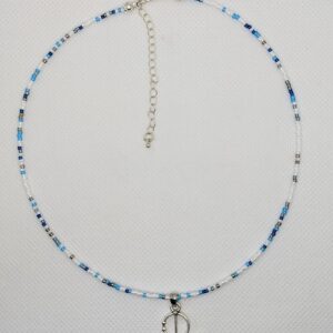 Amazigh Berber Tizerzit Necklace with Fibule Pendant and Beads