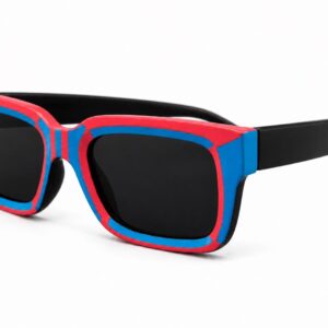 Amazigh IMAN TIFAWT Hand Painted Blue Red Sunglasses Frames