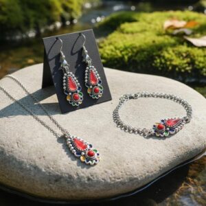 Amazigh Kabyle Berber Jewelry Set with Necklace Bracelet Earrings