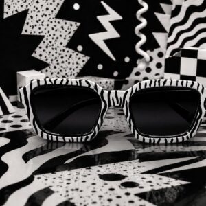 Amazigh AMƔIUD Zebra Hand Painted Sunglasses UV400 Cat 3 Frames