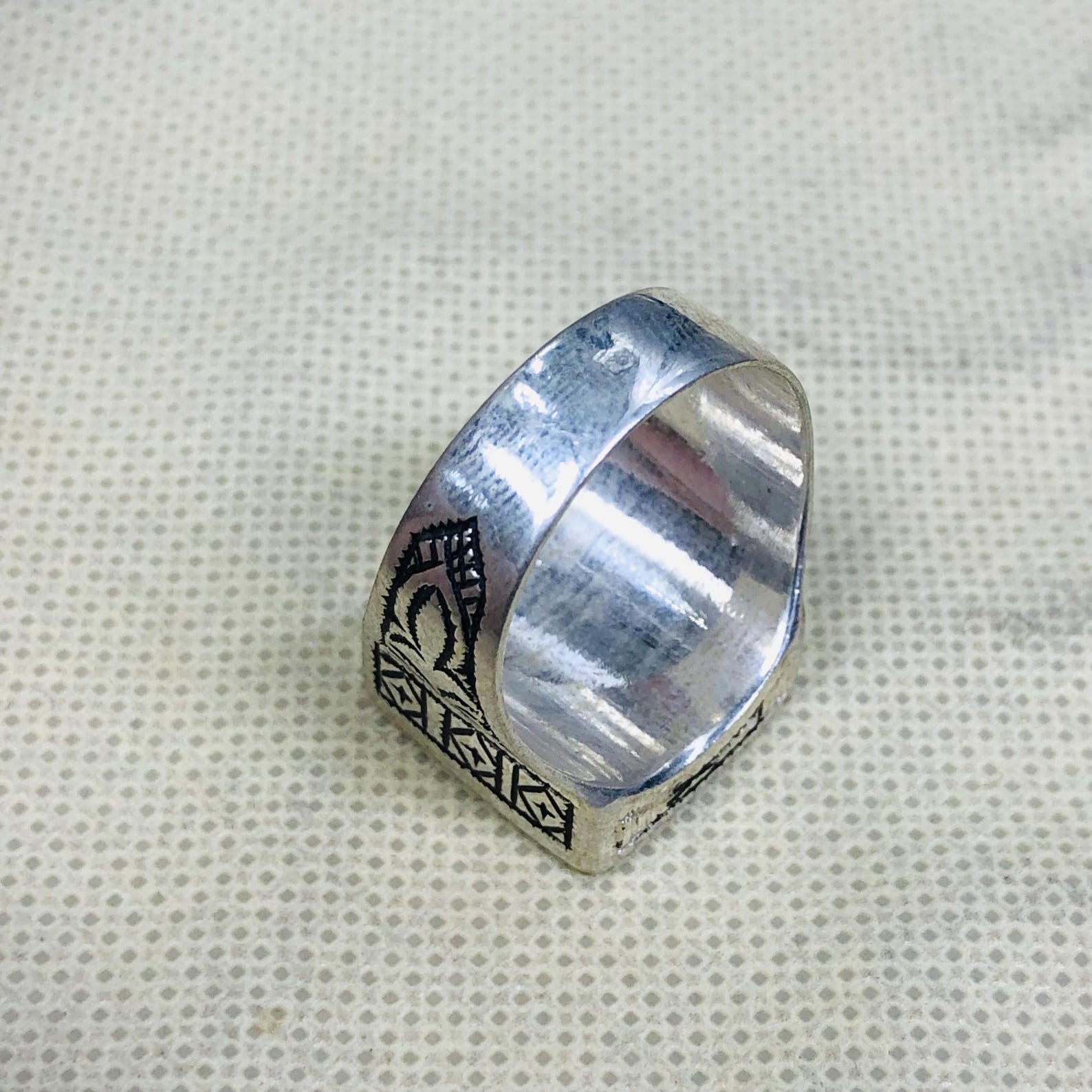 Berber Amazigh Handmade Silver Geometric Traditional Ring Design
