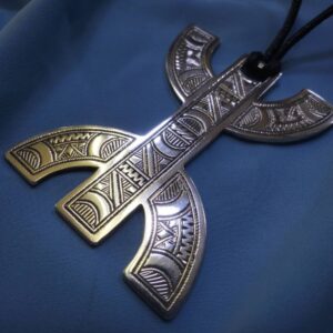 Amazigh Berber Tifinagh Tuareg Silver Necklace with Kabyle Design