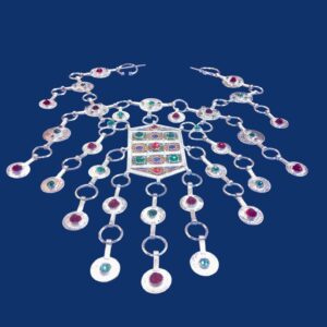 Handmade Amazigh Berber Traditional Neck Adornment Necklace with Silver-Plated Copper