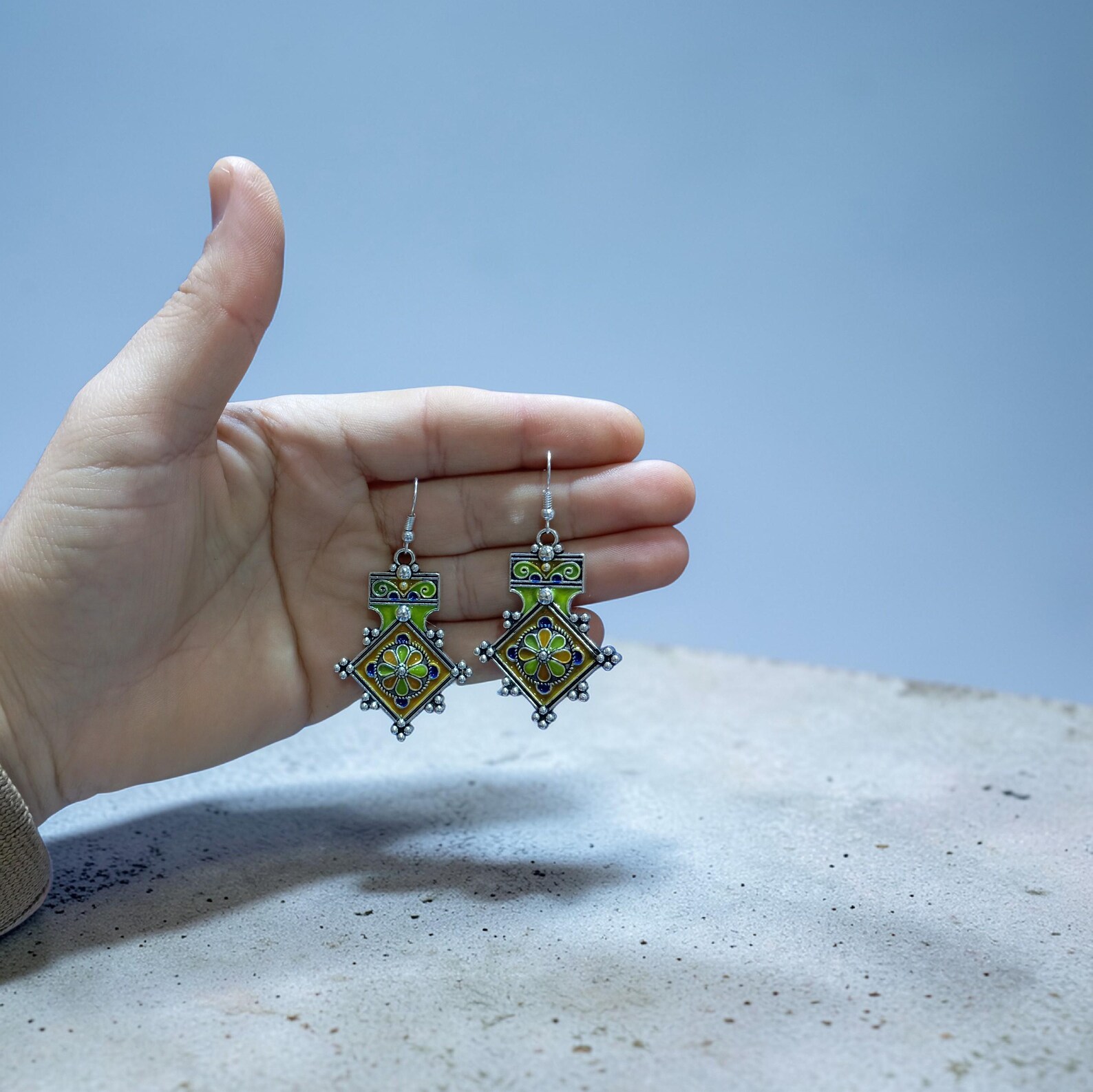 Amazigh Berber Jewelry Set with Necklace and Earrings Stainless Steel