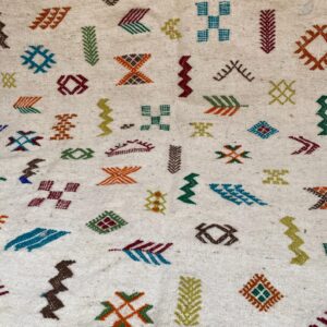 Amazigh Berber Tifinagh Symbols Wool Kilim Runner Rug