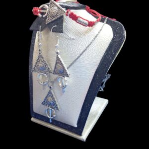 Amazigh Berber Tizerzit Jewelry Set with Pendant Necklace Bracelet Earrings Keychain