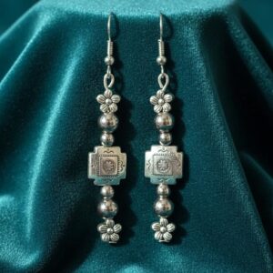 Amazigh Berber Floral Geometric Symbol Earrings Cultural Design