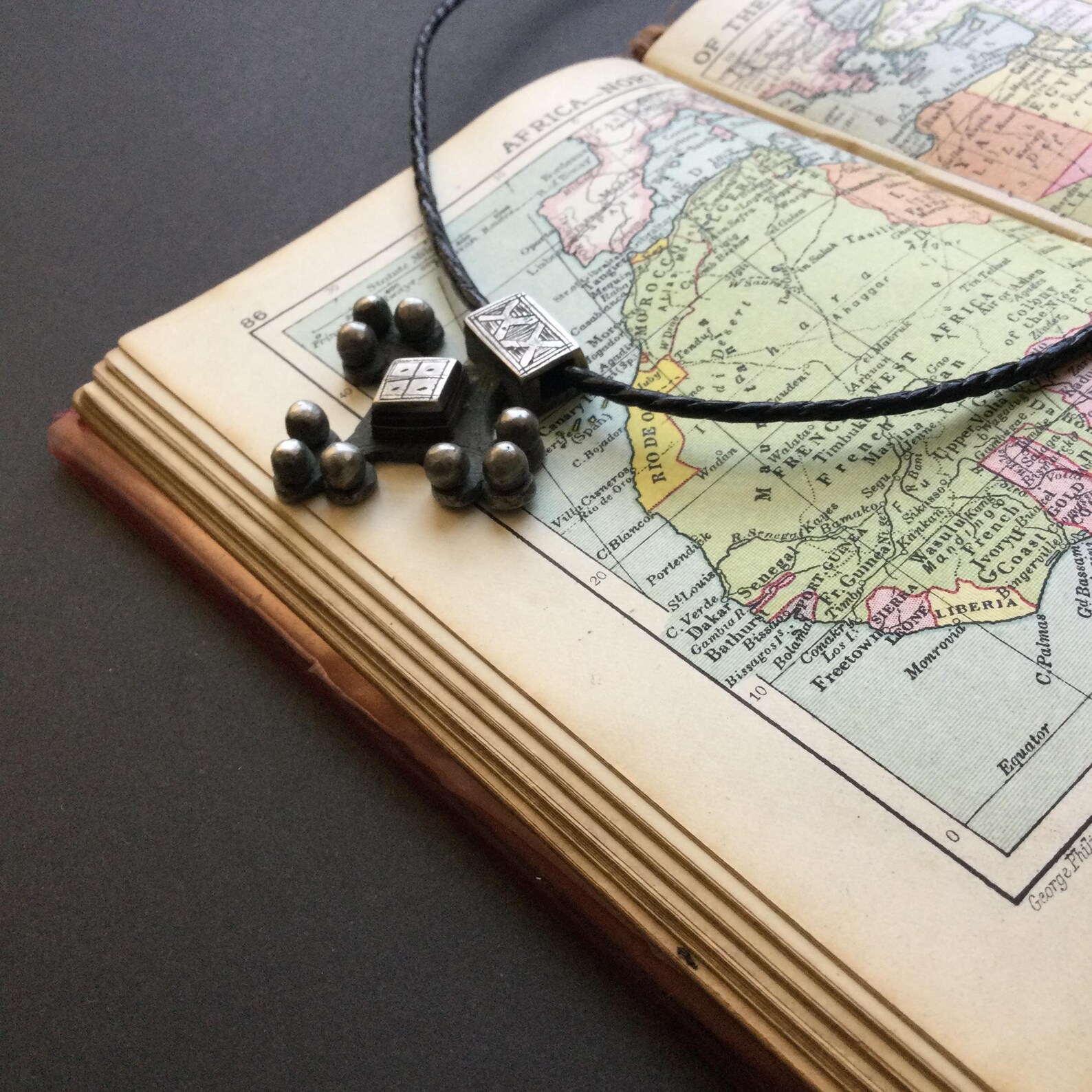 Amazigh SAHARIAN Ebony Cross Necklace with Berber Tuareg Design