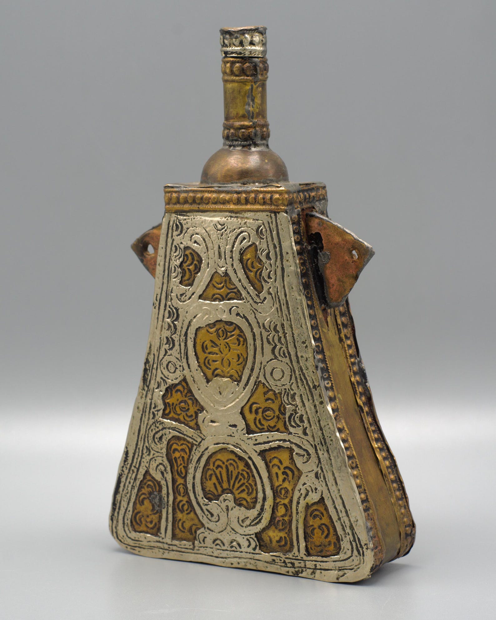 Antique Berber Amazigh Amulet Flask Necklace Islamic Talismanic Metalwork