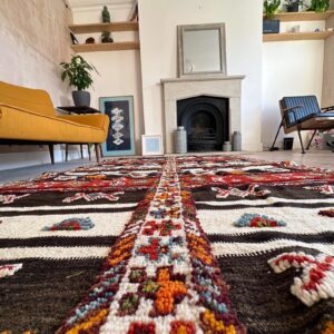 Ziri-Moon Amazigh Wool Rug with Geometric Vintage Carpet Design